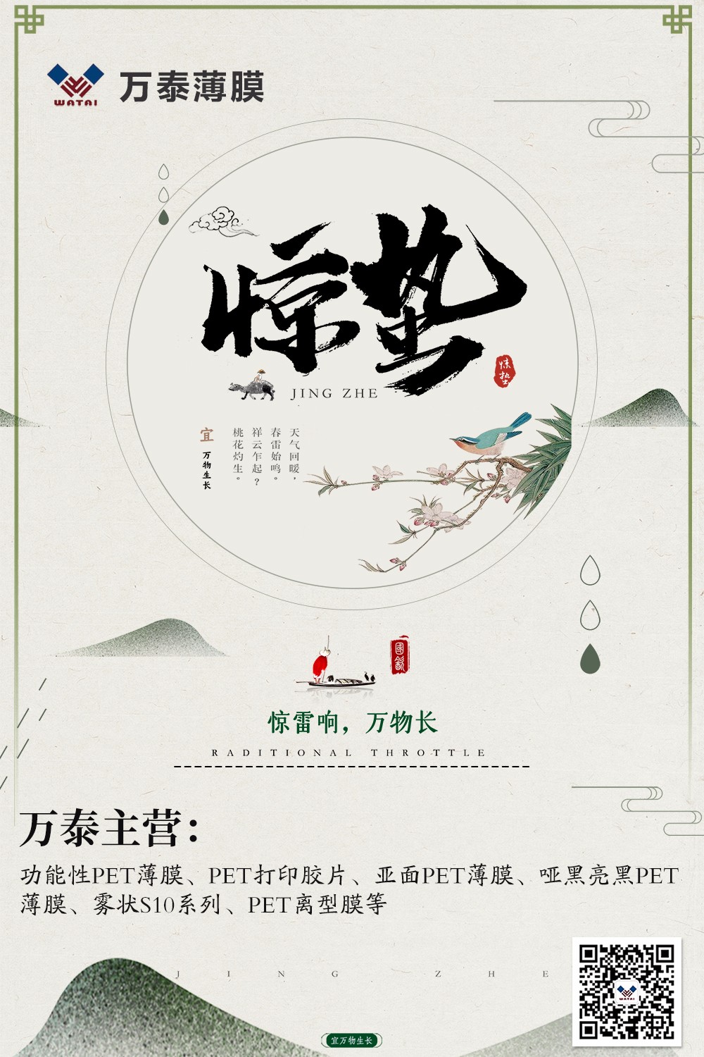 微雨眾卉新，一雷驚蟄始